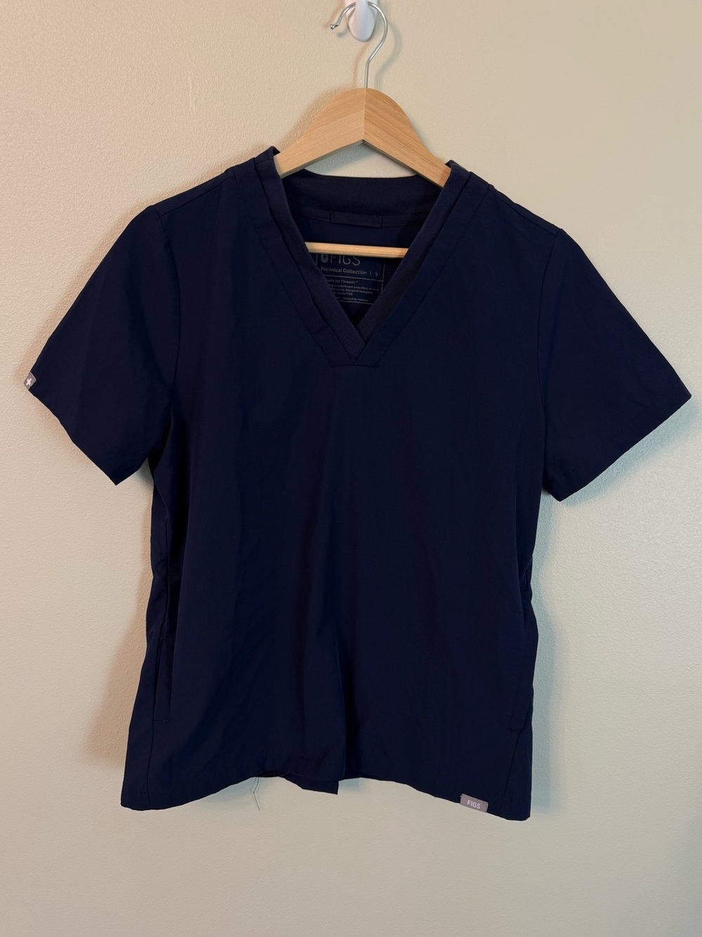 FIGS Oran Slim Scrub Top Navy S FIONx Freex Double Collar
